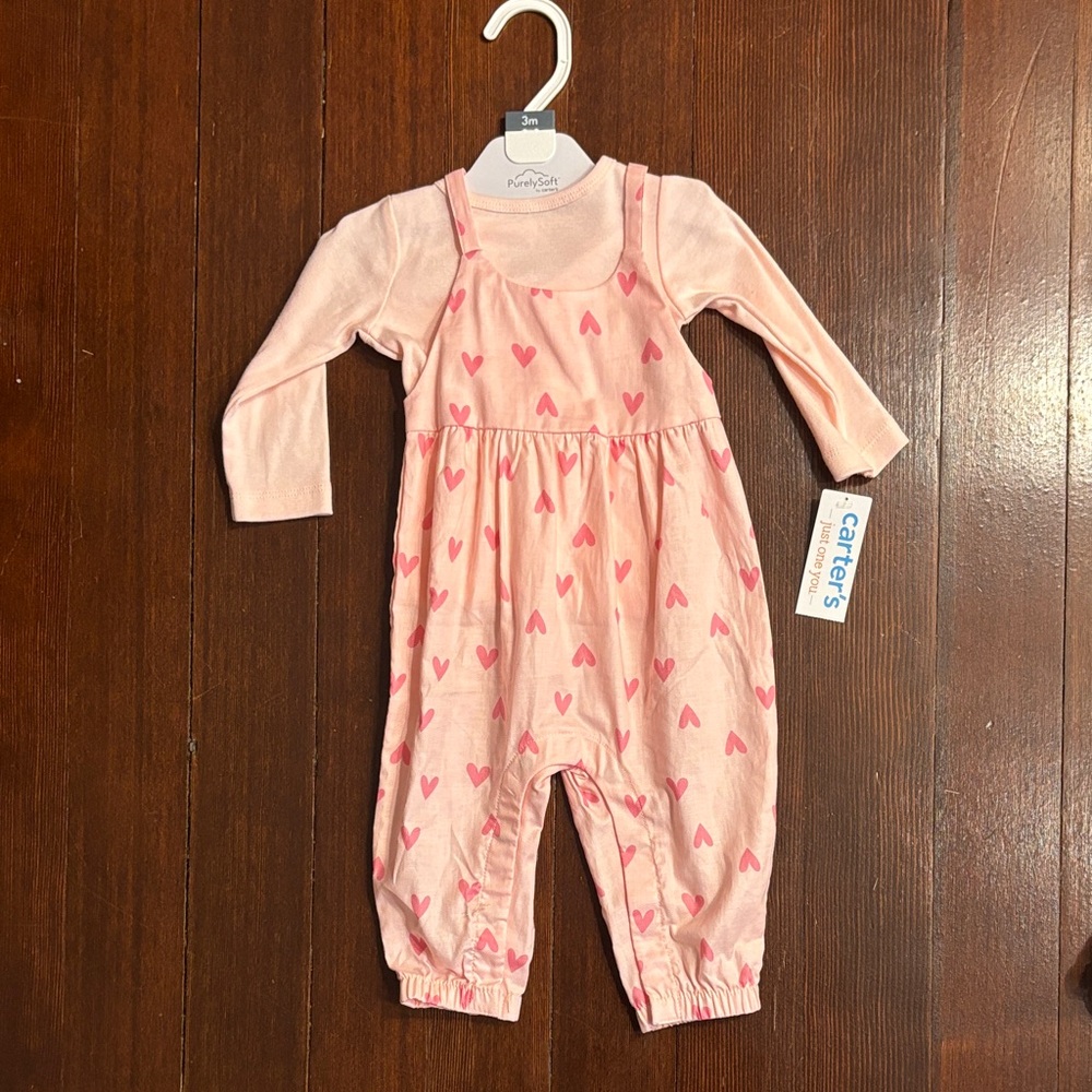 Carter's Pink Heart Jumpsuit Set